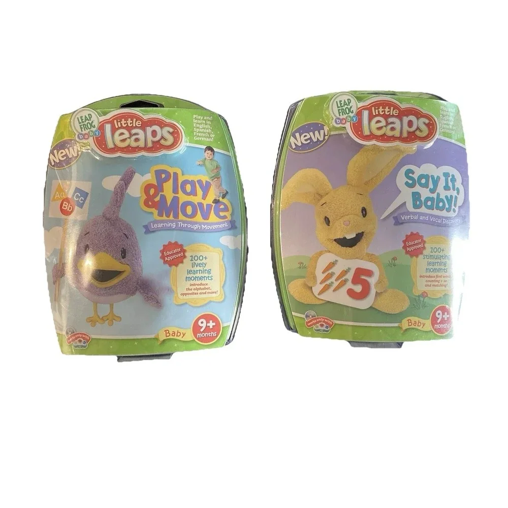 2 Games for Leapfrog Baby Leap Frog Little Leaps Play & Move and Say It Baby !